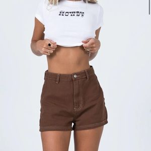 Princess Polly brown shorts